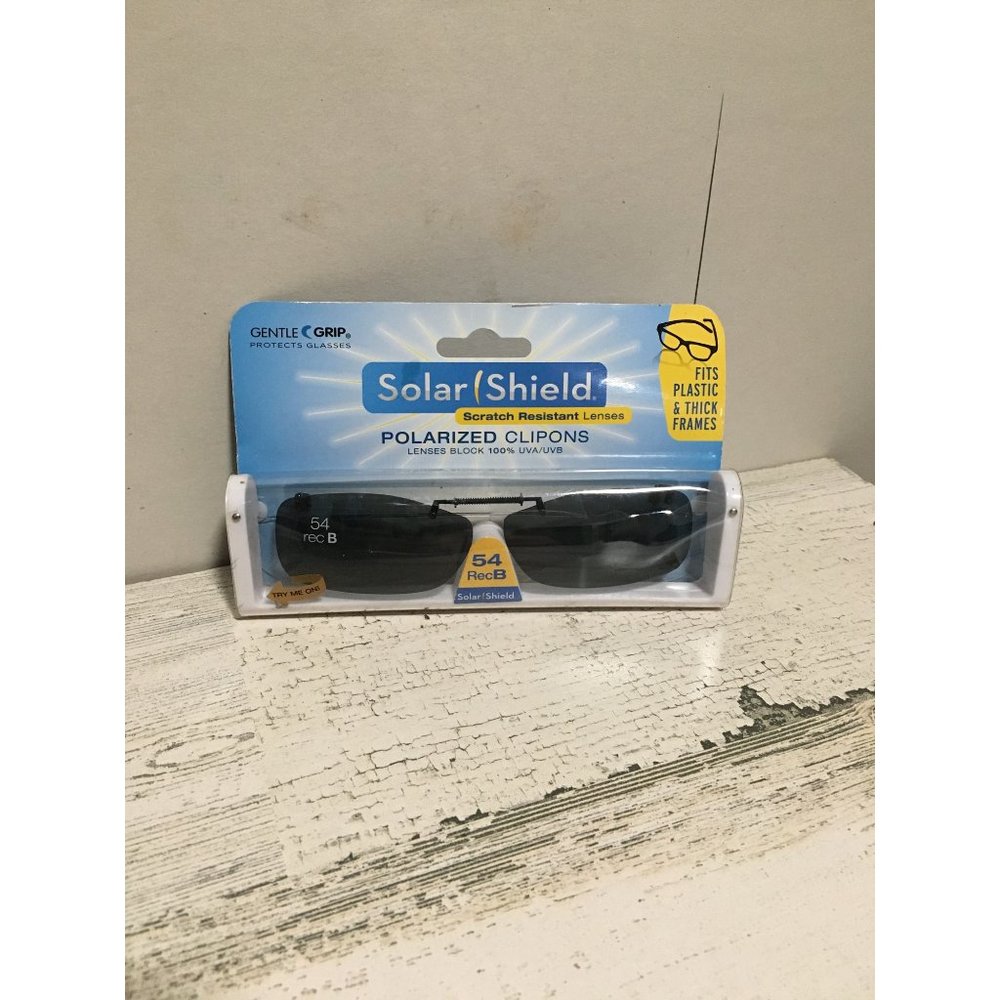 Solar Shield Polarized Clipons with scratch resistant lenses NWT